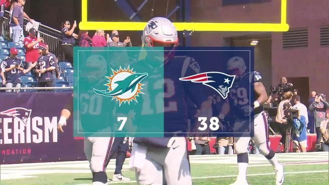 The patriots stifled the dolphins with defensive 180