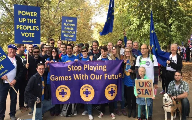 Games 4 EU brexit protests with 1000 signatures of the gaming industry