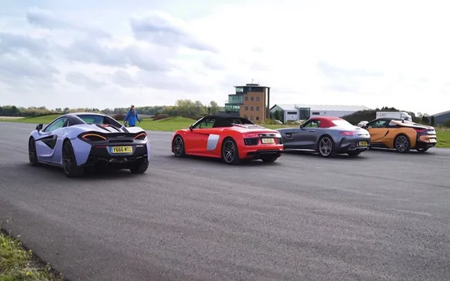 Watch: C-AMG GT takes on the Audi R8, McLaren 570S and BMW i8 in drag and rolling races