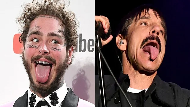 Look post Malone and Red Hot Chili Peppers perform on 2019 Grammys